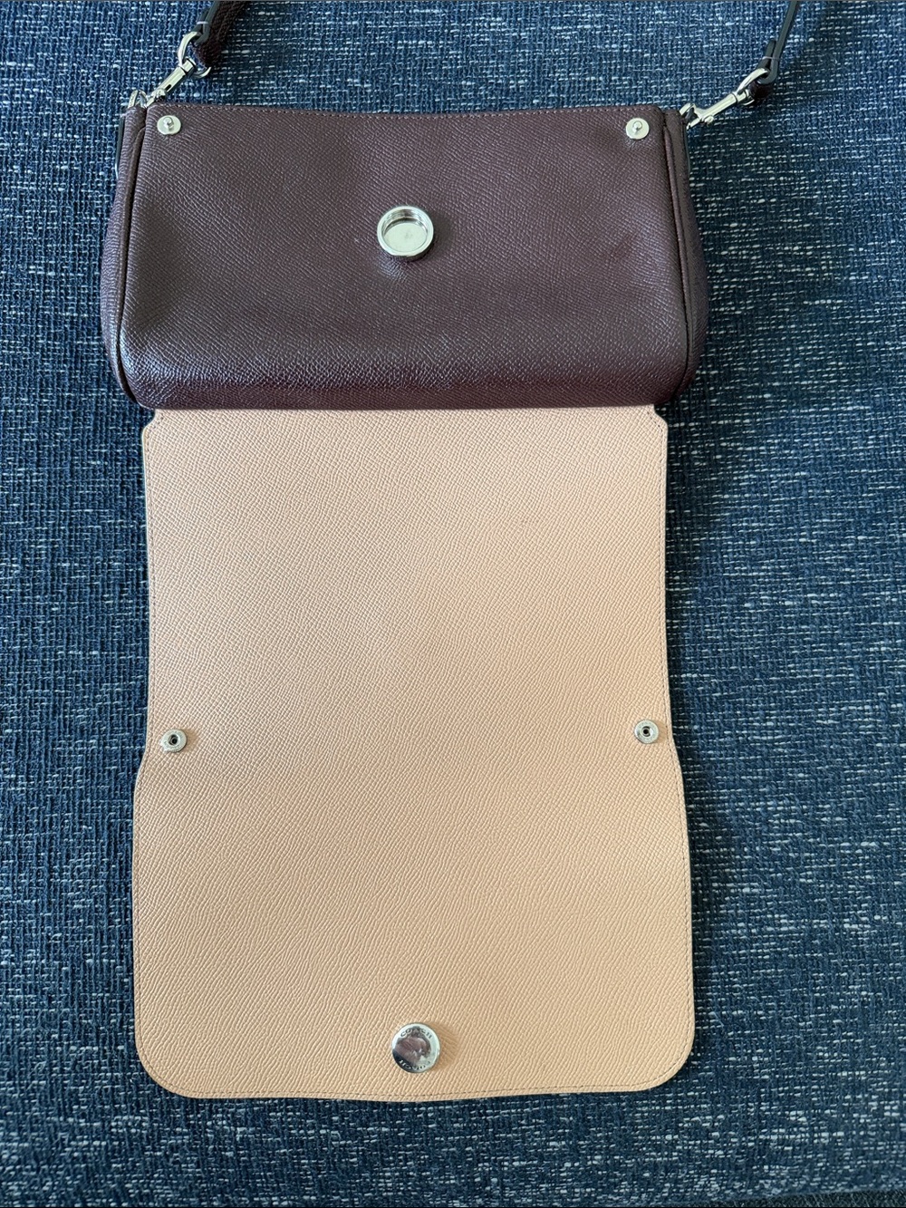 NWOT New Coach F12106 Reversible Ruby Crossbody Leather Purse Oxblood/Nude Pink - Picture 11 of 15